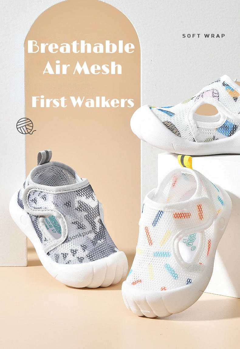Description Picture 6 of itemSummer Breathable Air Mesh Kids Sandals 1-4T Baby Unisex Casual Shoes Anti-slip Soft Sole First Walkers Infant Lightweight Shoes
