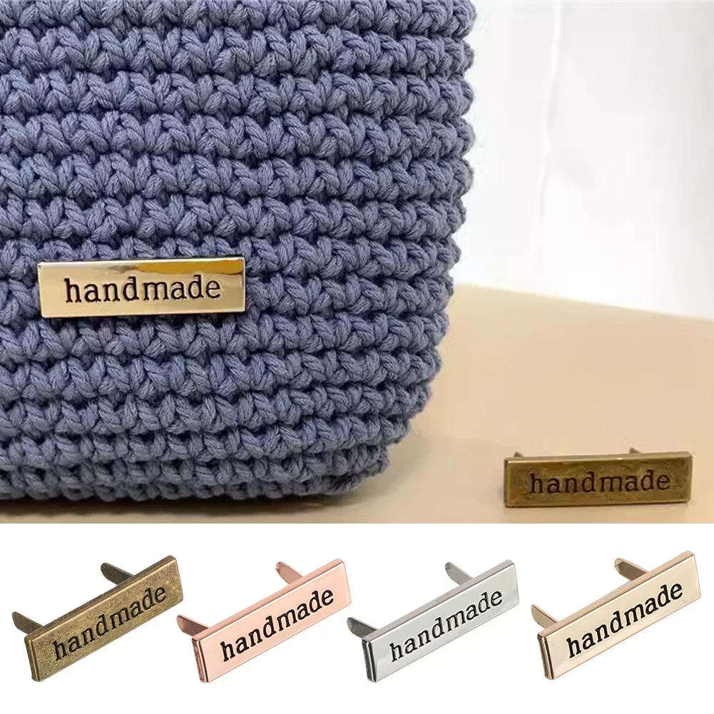 Description Picture 2 of item10Pcs Rectangle Metal Labels Zinc Alloy Die-casting Engraved Handmade Labels DIY Bags Crochet Clothes Hats Garment Labels Tags