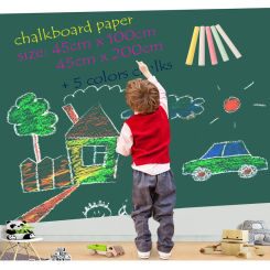 Chalk Board Blackboard Stickers Erasable PVC Draw Mural Decor ChalkBoard Wall Sticker for Kids Rooms Bedroom Office 45x200cm