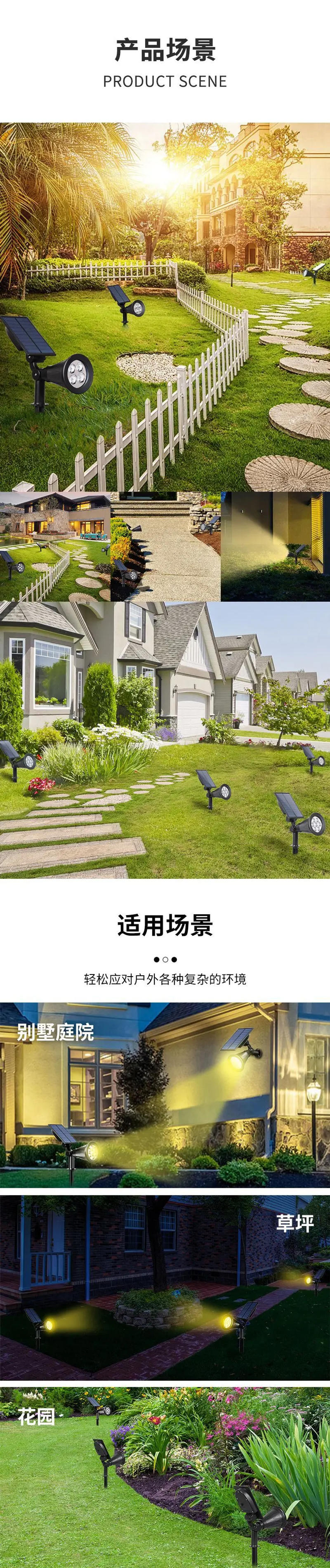 Description Picture 6 of itemSolar Garden Lights LED Outdoor Colorful RGB Outdoor Garden Super Bright Layout Lawn Light Landscape Wall Light Ground Spotlight