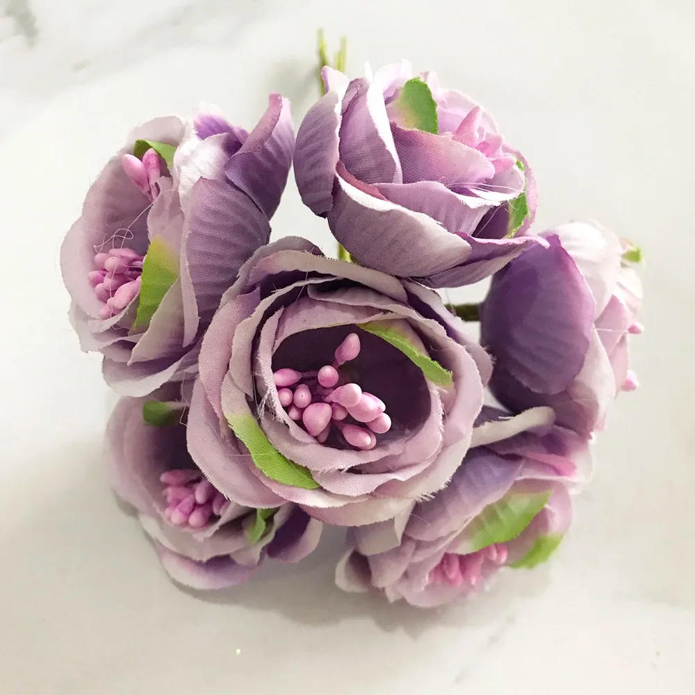 Description Picture 2 of item6/8/10/12/50/70/90pcs Mix Purple Flower Cherry Stamen Berries Bundle DIY Christmas Wedding Cake Gift Box Wreaths Decor