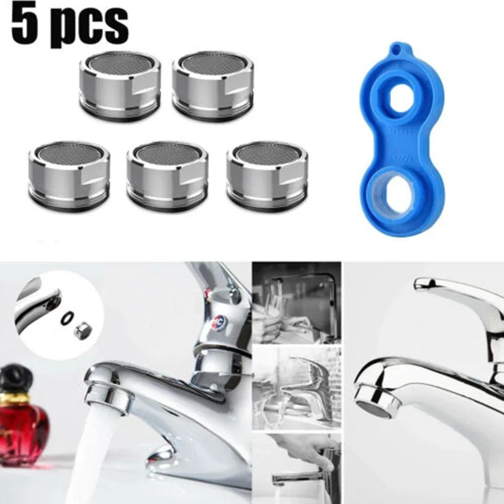Description Picture 4 of item5pcs Faucet Aerators Water Saving M24 Aerator Faucet Tap Replace Filter Nozzle With Wrench Bathroom Kitchen Faucet Supplies
