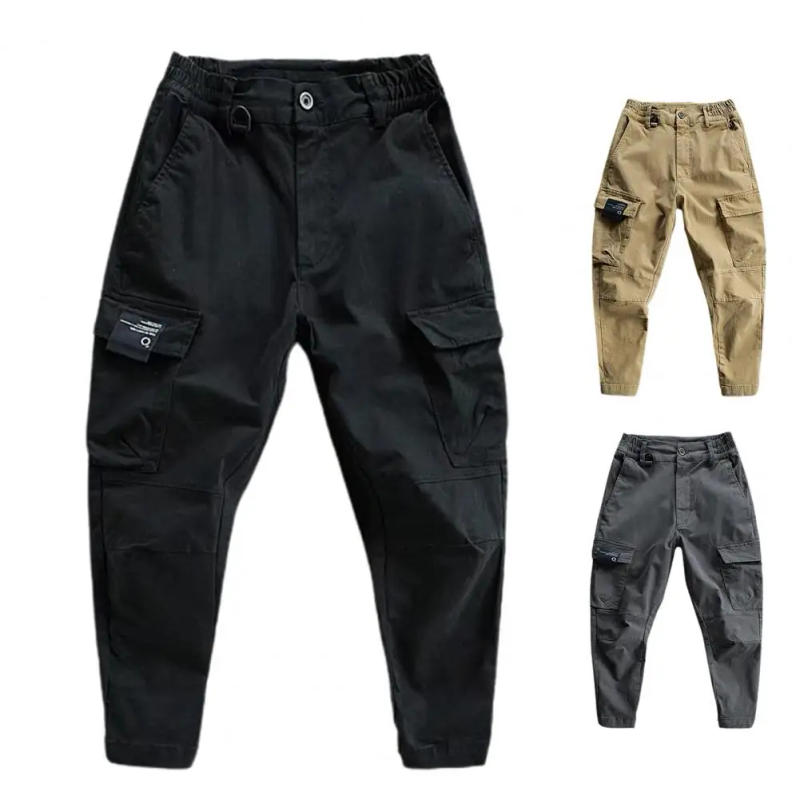 Description Picture 5 of itemCasual Sports Pants Skin-Touch Cargo Pants Slim Fit Solid Color Mid-Waist Male Sweatpants  Unique Design