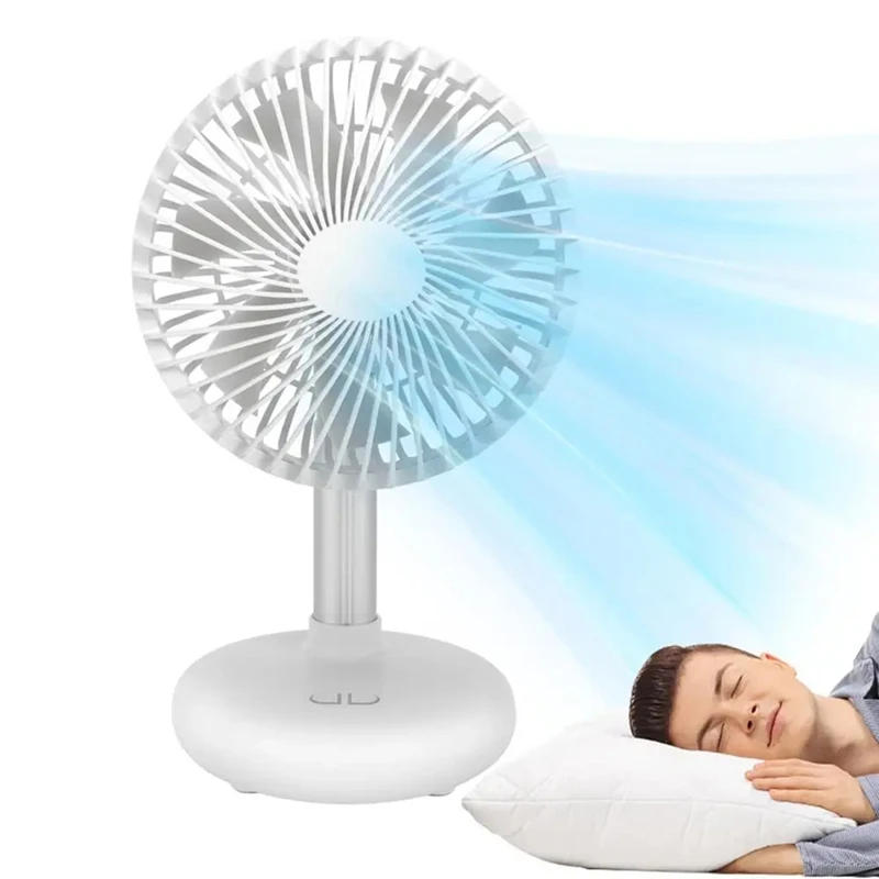 Description Picture 3 of itemMini Oscillating Fan USB Rechargeable Portable Battery-Operated Table Fan With 4 Speed Levels Desk Fan For Outdoor
