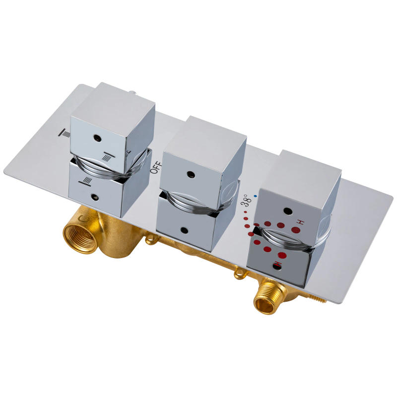 Description Picture 2 of itemBrass Concealed 3-Way Shower Diverter Thermostatic Mixer Faucet Mixing Valve