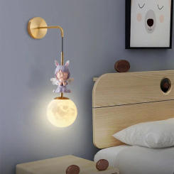 Modern LED Wall Lamp Sconce for Child's Living Room Bedroom Moon Planet Design Home Decor Indoor Lighting Fixture Lustre