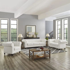 Sofa Set Living Room Chair Juegos Leather Couch Sofa Chair for Bedroom Modern Chesterfield Tufted Leather Chair Leather