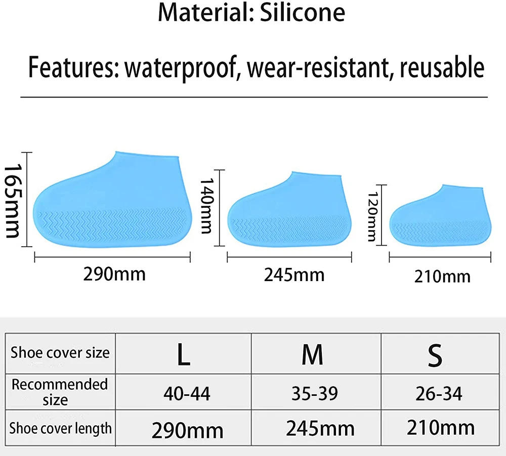 Description Picture 3 of itemRain Boots Cover Silicone Rain Boots Waterproof Shoe Cover Children Rainy Day Outdoor Rain Boots High Tube Thickened Non-slip
