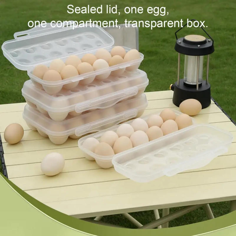 Description Picture 3 of itemEgg Storage Box With Lid Kitchen Refrigerator Egg Box Egg Drop Rack Egg Storage Box Fridge Egg Organizer 12/18 Grid Egg Tray