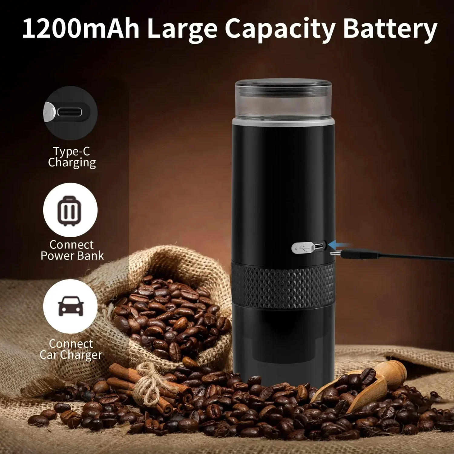 Description Picture 4 of itemNEW Portable Mini Coffee Maker New Compact Espresso Machine for Ground Coffee and Capsules - Convenient and Travel Friend