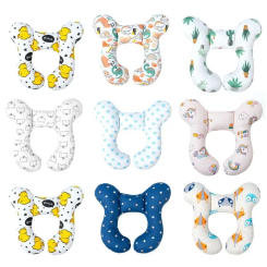 Cartoon Baby Pillow Children's U-shaped Travel Pillow Cotton Soft Baby Travel Car Children's Multi-functional Stroller Pillow