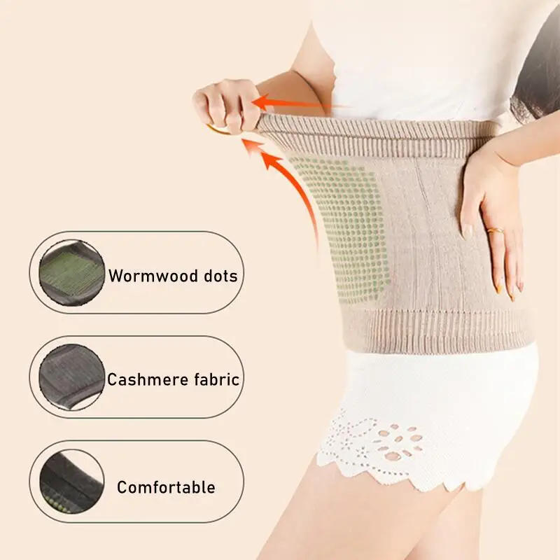 Description Picture 6 of itemThemal Kidney Waist Support Abdominal Binder Lumbar Support Cashmere Waist Warmer Stomach Protector Slim Waist Trimmer Belt