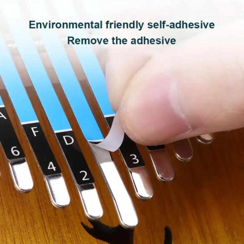 Description Picture 3 of item17/21 Key Kalimba Note Stickers Scale Sticker Thumb Piano Key Tabs For Beginner Training Musical Instrument Accessories