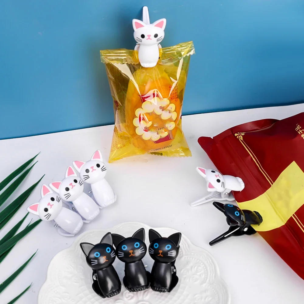 Description Picture 3 of item2-16Pcs Sealing Bag Clips Cute Cat Shape Portable Snack Clamp Office Message Photo Clip Home Laundry Hanging Clothes Sock Clamps