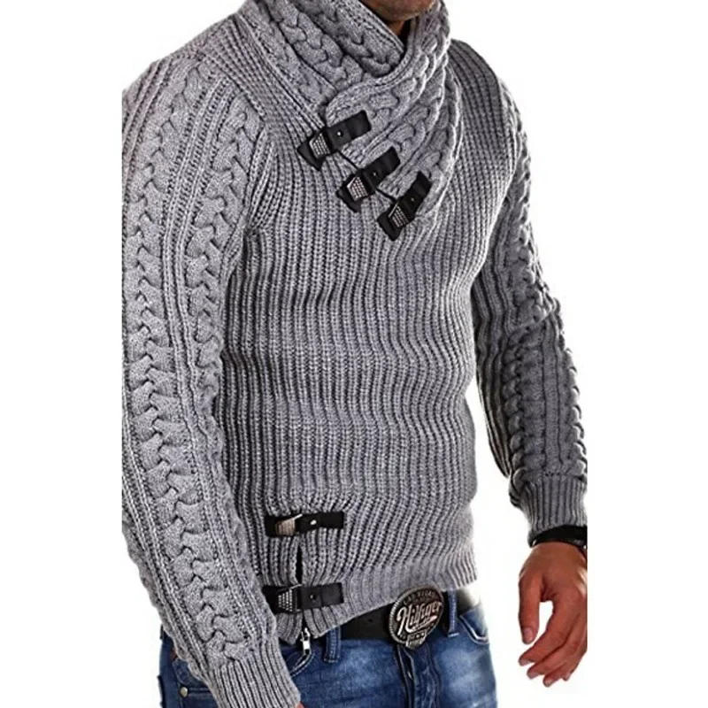 Description Picture 5 of itemFall/Winter Mens Sweater Fashion Long Sleeve Knitted Shirt Mens Cardigans