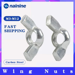 10Pcs DIN315 Galvanized Hand Tighten Nut Butterfly Nut Ingot Wing Nuts Zinc Plated Steel M3-M12