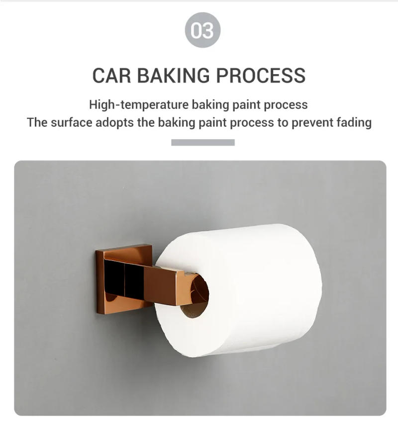 Description Picture 5 of itemStainless steel bright rose gold towel bar toilet bathroom tissue rack hook pendant set