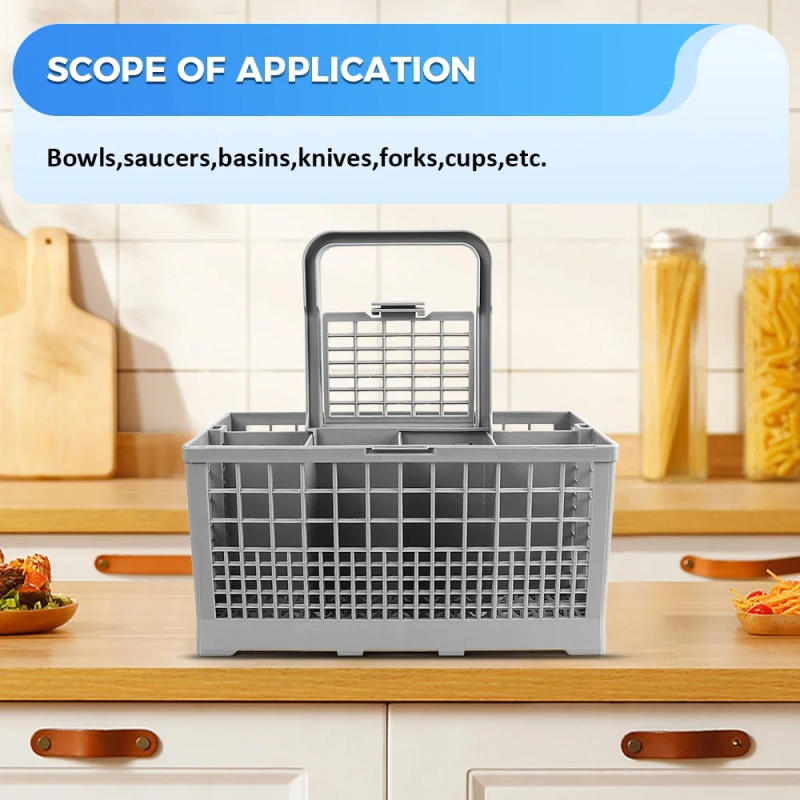 Description Picture 2 of itemMultifunctional Universal Dishwasher Basket Foldable Cutlery Holder for GE Dishwasher Basket Part Knife and Fork Storage Basket