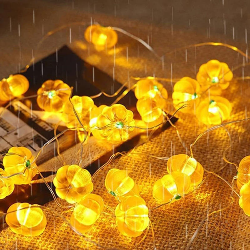 Description Picture 4 of item6/4/2/1m 60/40/10LED Halloween Pumpkin Hanging Lantern String Light Kids Birthday Party Halloween Home Decoration Lantern Lamp P