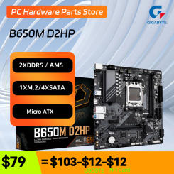 New GIGABYTE B650M D2HP Motherboard with 2 Ram Slots max 96GB 4 SATA AM5 Mainboard For AMD Ryzen 5 7500F 7600x CPU RAM Kit