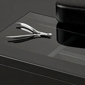 Description Picture 3 of itemManicure Table Nail Station for Nail Tech, Glass Top Nail Table Acetone Resistant w/Dust Collector, 7 Drawers & 3-Tier Shelves