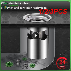 1/2/3PCS 1-Bathroom Floor Strainer Bath Basin Drain Filter Gravity Flip Cover Stainless Steel Floor Drain Double Core