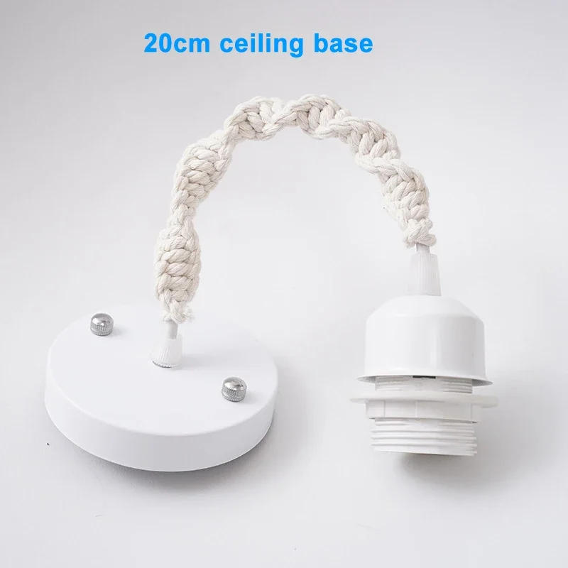 Description Picture 3 of itemBoho Hanging lampshade Fixture Cover Woven Macrame Lamp Shade Plug in Pendant Light Fixtures For kitchen living room decor