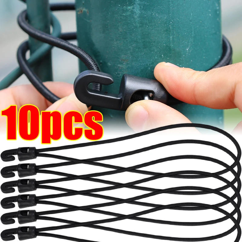 Description Picture 2 of item10/1Pcs Bungee Cord with Hooks 10/15/25cm High Elasticity Expander with Hooks Rubber Tensioner with Hooks for Camping Tarpaulin