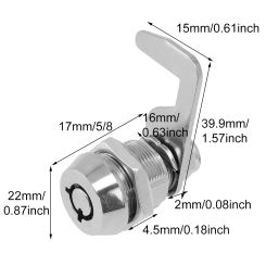Lock Cam Locks Lock +Keys 1set 90 Degree Camlock Copper Hook Cam Lock Cylinder Replacement Silver High Quality