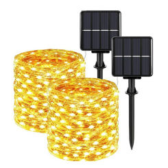 LED Fairy String Lights, 8 Functions Outdoor Solar Power Light Garland ,Wedding Birthday Christmas Lamp For Garden Tree Decor