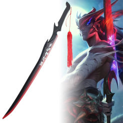 100cm Yone Katana League of Legends Cosplay Prop Wooden Ninja Knife Real Full Size Japanese Katana Samurai Sword Toy Anime Gifts