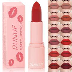 Lipstick Long Lasting Velvet Matte Lip Gloss Makeup Waterproof Non-stick Cup 12Color Nude Sexy Red Pink Lip Tint Woman Cosmetics