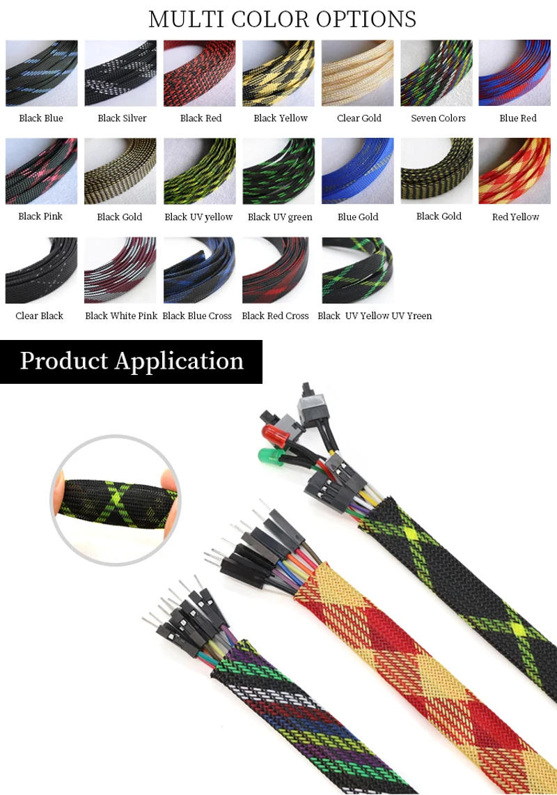 Description Picture 3 of item2 ~ 35mm PET Braided Expandable Sleeve Cable Wire Wrap Insulated Nylon High Density Tight Sheath Protector Harness 1 meter