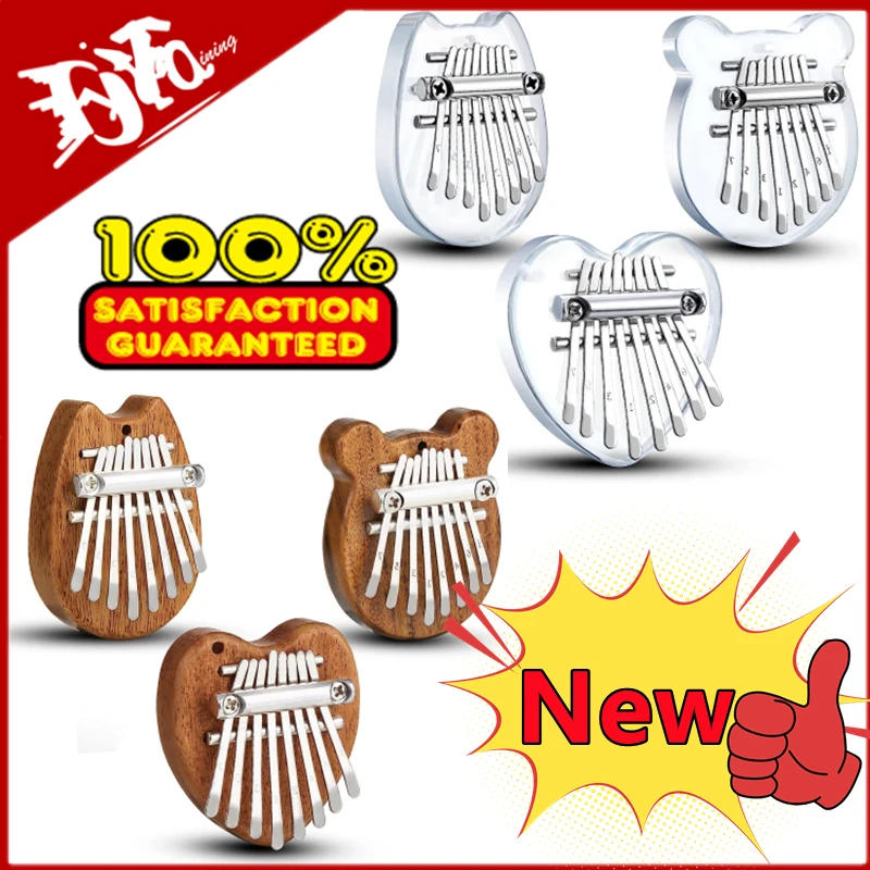 Description Picture 2 of itemNewest 8 Key Mini Kalimba Thumb Piano Wooden/Acrylic Small Wearable Musical Instrument Pendant Mbira Finger Piano For Adult Kids