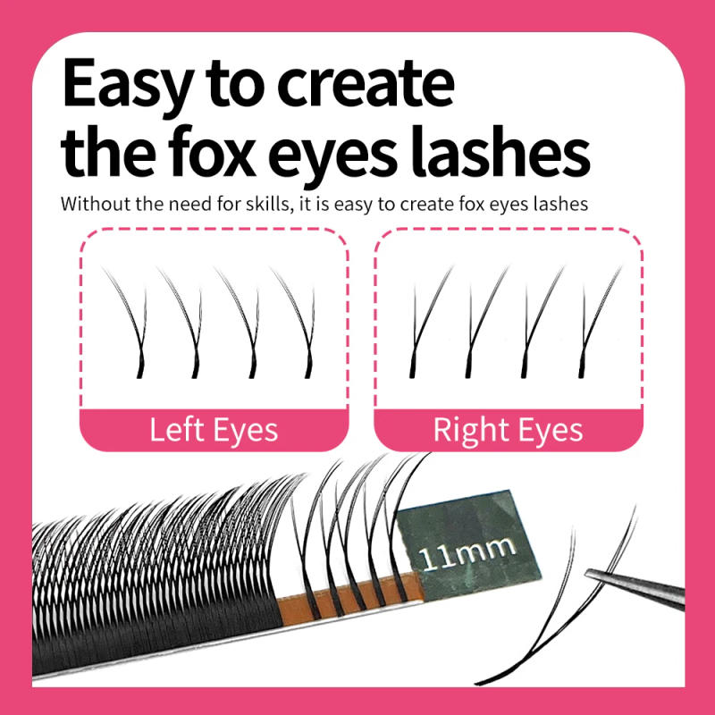Description Picture 5 of itemLAKANAKU Y Cilios Fox Eyes YY Shape Eyelashes Extension 0.07mm YY Eyelash Cilia and Brazilian Volume Soft Faux Mink YY Lashes