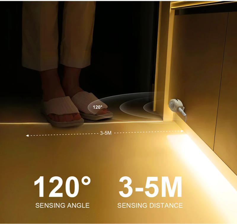 Description Picture 5 of itemDC5V PIR Motion Sensor USB LED Strip Lights Diode Tape Ribbon Lamp Auto ON/OFF Bed Wardrobe Closet Kitchen Night Sensor Lighting