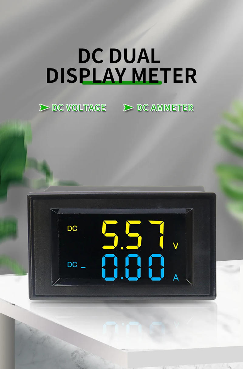 Description Picture 2 of itemD85-3051AG Dual Two Color LCD Digital Display Voltage and Current Meter Panel Meters