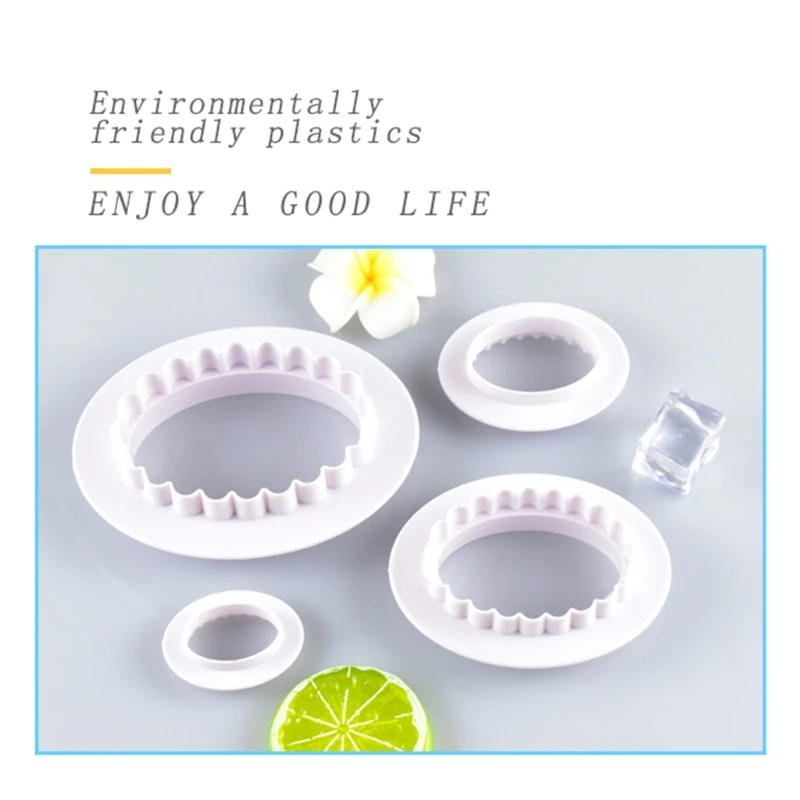 Description Picture 5 of itemOval Cookies Cutter Pastry Tool Plastic Fondant Cake Mold Decorating Mould Baking Accessories 4pcs/set