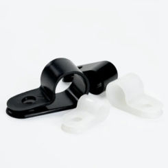 50PCS/lot Plastic P Clips Black Hose Fasteners Cable Durable R-Type Nylon Cable Clamp Mounting Fix  Electrical Fittings