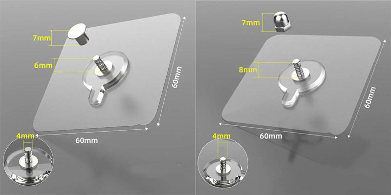 Description Picture 2 of itemPVC Strong Adhesive Nails Hooks Poster Seamless Wall Hook Waterproof Durable Transparent Kitchen Bathroom Screw Hook Hanger