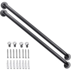2 Pack 40 Inch Black Shower Grab Bars, ZUEXT Stainless Steel Bathroom Wall Grab Bar Handle, Shower Balance Bar