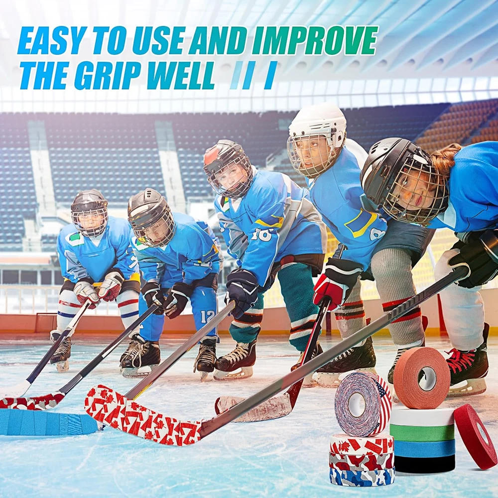 Description Picture 5 of item1 Roll Ice Hockey Grip Tape Multipurpose Handle Cloth Tape for Lacrosse Baseball Softball Bats Rackets Pullup Bars Non-slip