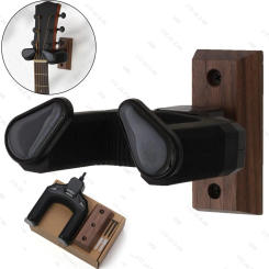 Universal Guitar Wall Mount Hanger Wooden Non-Slip Guitar Hanger Wall Hook for All Size Guitars Bass Mandolin Banjo Ukulele