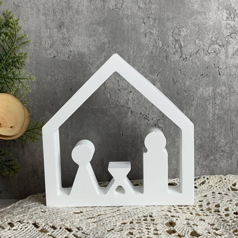 Description Picture 2 of itemCouple House Candle Holder Ornaments Mold DIY Cement Gypsum Clay Pouring Resin Silicone Mold Desktop Home Decoration