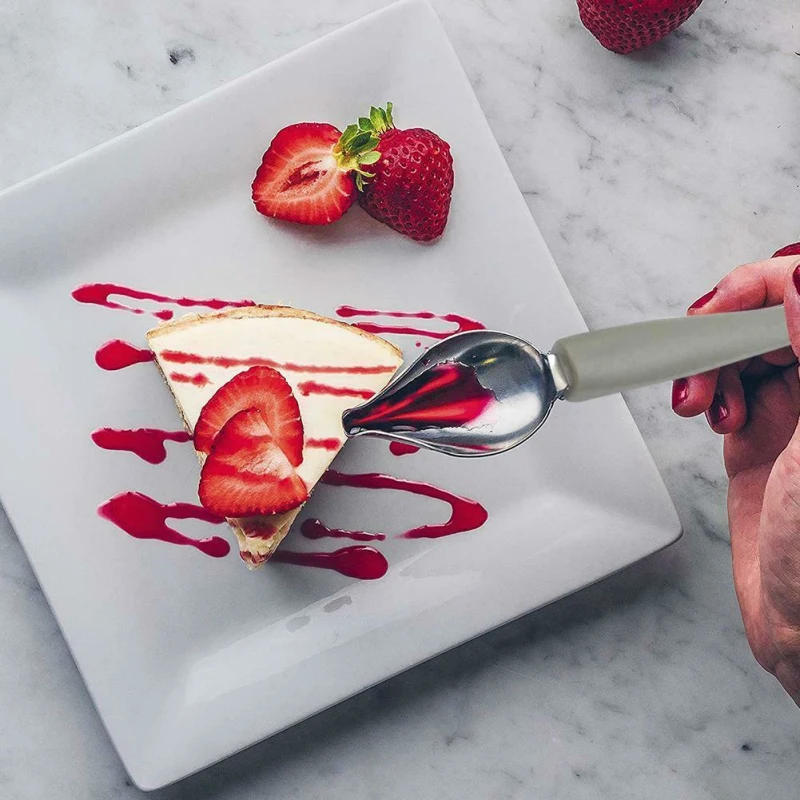 Description Picture 5 of itemChef Decoration Spoon Decorate Sushi Food Draw Tool Design Sauce Dressing Plate Dessert Bakeware Cake Gastronomy Coffee Spoon