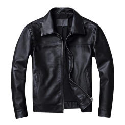 Black Quilted Leather Jacket Men Genuine Cow Leather Coat Winter Casual Mens Jackets Autumn Slim Fit Overcoat Male Clothes