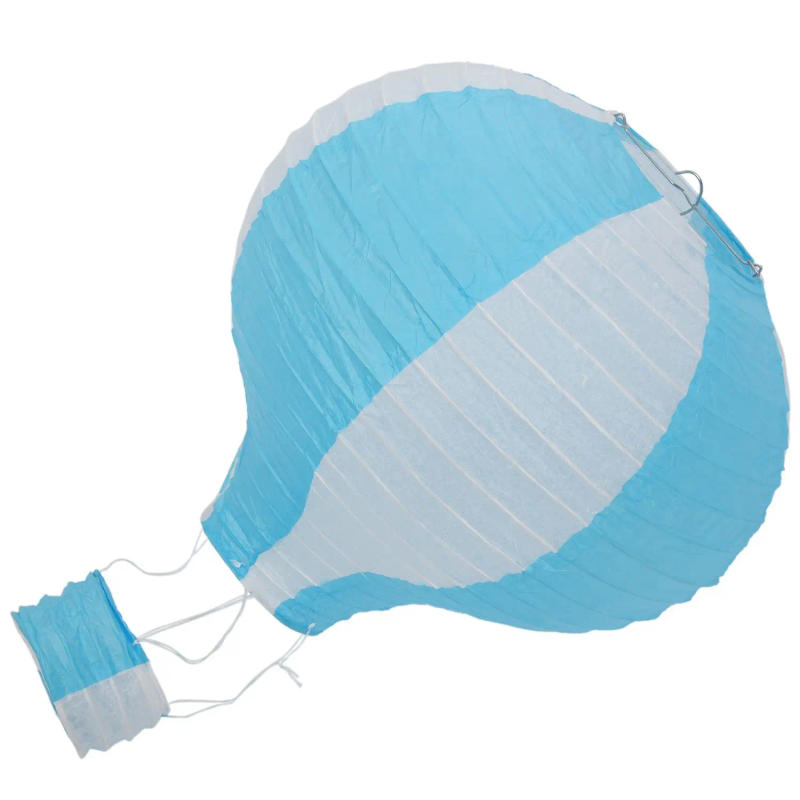 Description Picture 3 of item12inch Hot Air Balloon Paper Lantern Lampshade Ceiling Light Wedding Party Decor Blue Stripes