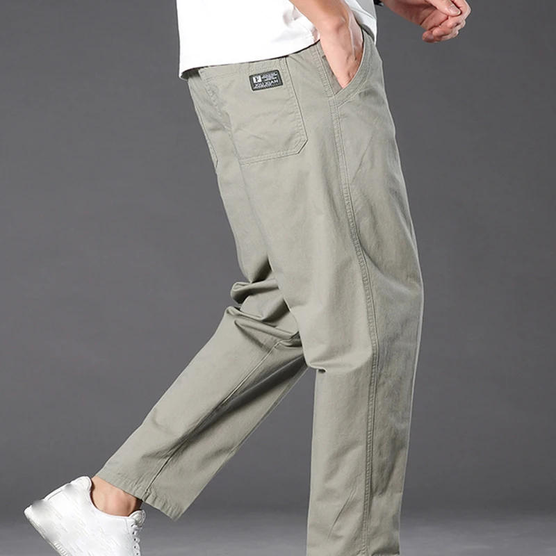 Description Picture 6 of itemCasual Pants for Men, Middle-aged and Elderly Fathers, Spring Solid Color Loose Fitting Straight Tube Work Clothes, Oversized