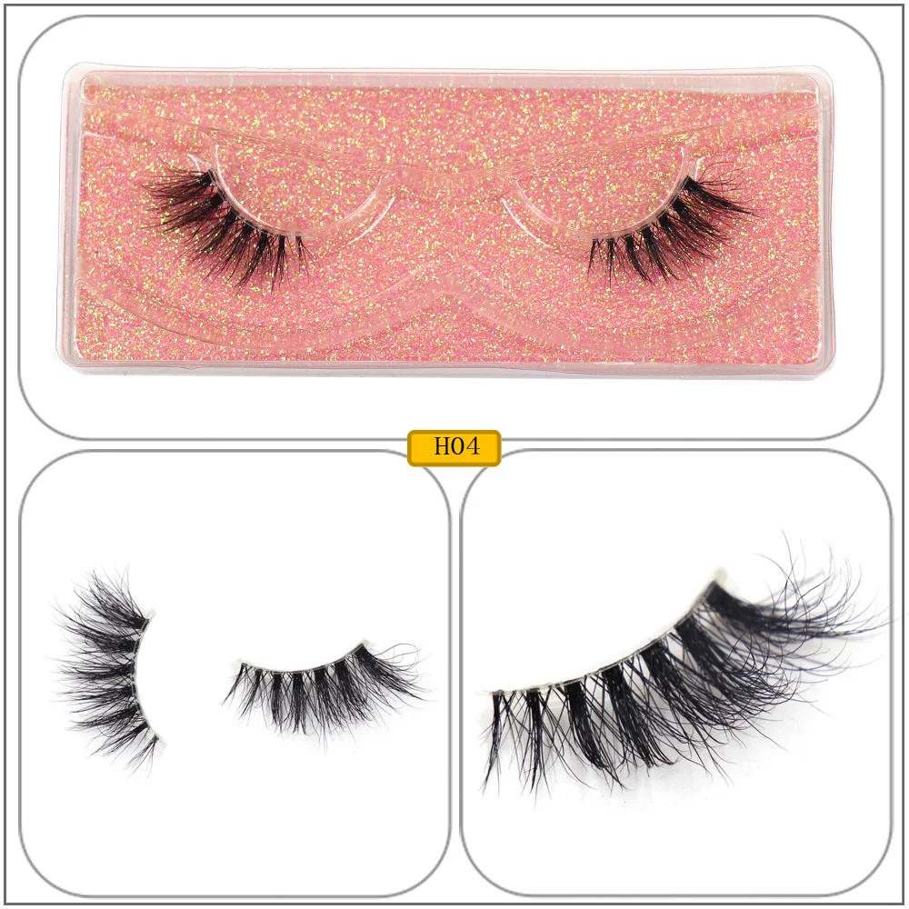 Description Picture 5 of itemMaquillaje Mink Lashes 3D Half False Eyelash Make Up Lashes Extension Natural short False Cils Clear Band Hand Made Lashes H03