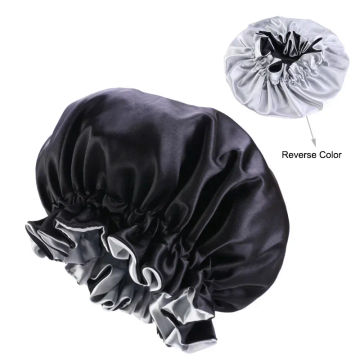 New Large Satin Bonnet Silk Night Sleeping Cap Long Satin Bonnet With Head Tie Band Bonnet Edge Wrap For Women Curly Braid Hair